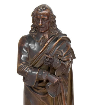 French "Moliere" and "Cornielle" Patinated Bronzes (9756027814195)