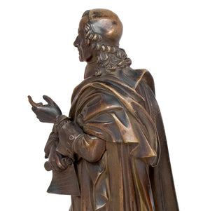 French "Moliere" and "Cornielle" Patinated Bronzes (9756027814195)