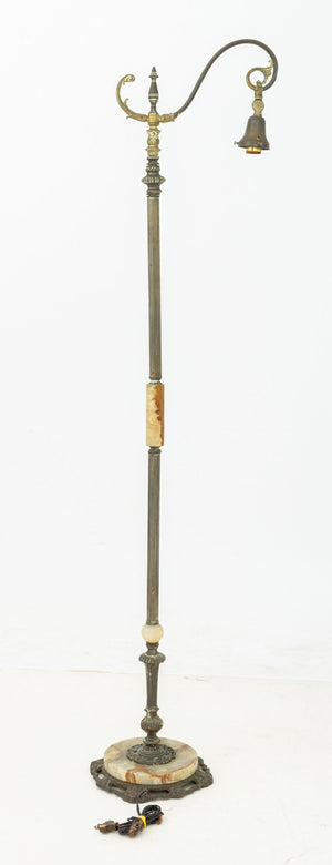 Art Deco Brass and Onyx Floor Lamp (9842617286963)