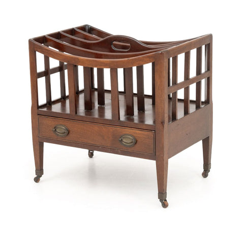 English Regency Mahogany Canterbury, 19th C.