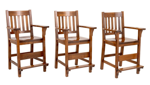 Mahogany Spectator Pool Hall Armchairs, 3