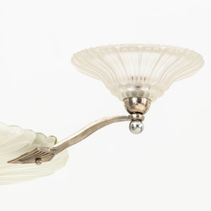 Art Deco Chrome & Glass 3-Light Chandelier (9778227282227)