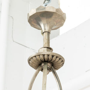Art Deco Chrome & Glass 3-Light Chandelier (9778227282227)