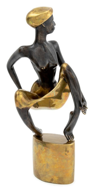 Vasant Narayan Chinchwadkar Kneeling Woman Brass (9816195236147)