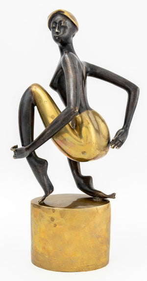 Vasant Narayan Chinchwadkar Kneeling Woman Brass (9816195236147)