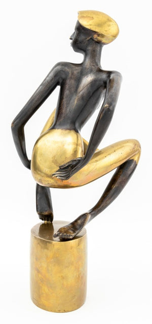 Vasant Narayan Chinchwadkar Kneeling Woman Brass (9816195236147)
