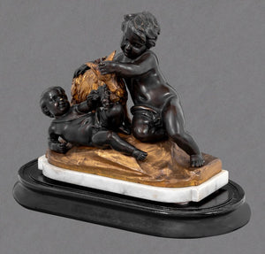 Clodion Cherub Figural Group Bronze Sculpture (9756032336179)