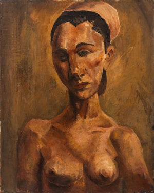 Raymond Rice Abstracted Nude Woman Oil on Canvas (9736448639283)