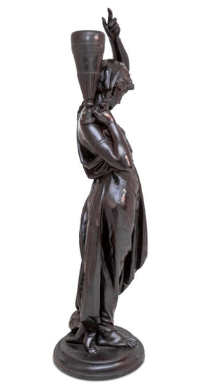 French Water Carrier Patinated Bronze Sculpture (9846951149875)