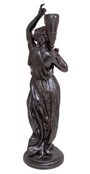 French Water Carrier Patinated Bronze Sculpture (9846951149875)