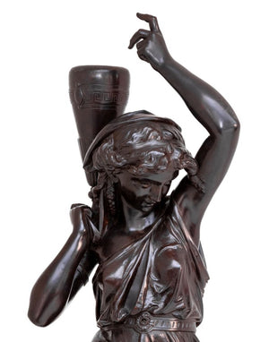 French Water Carrier Patinated Bronze Sculpture (9846951149875)