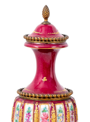 Sevres Rose du Barry Vases, Pair (9790410686771)