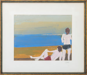 Russo Beach Scene Acrylic with Collage Elements (9825456980275)