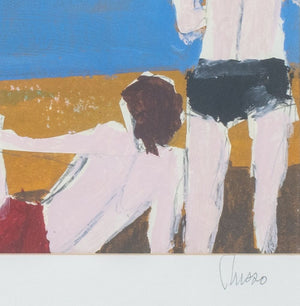 Russo Beach Scene Acrylic with Collage Elements (9825456980275)