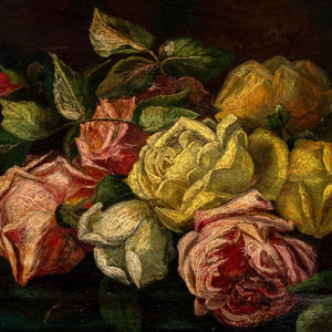 Still Life Flowers & Ewer Oil on Canvas, 19th C. (9778242781491)