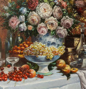 Francois Gabriel Floral Still Life Oil on Panel (9778257035571)