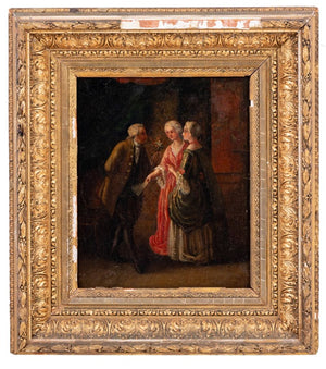 French School "The Proposal" Oil on Panel, 19th C. (9778265260339)