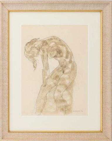 Abraham Walkowitz Nude Woman Watercolor