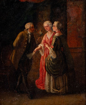 French School "The Proposal" Oil on Panel, 19th C. (9778265260339)