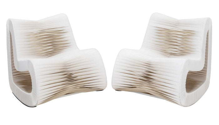 Phillips Collection Seatbelt Rocking Chairs, Pair