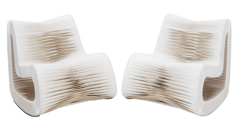 Phillips Collection Seatbelt Rocking Chairs, Pair