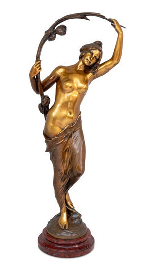 Charles Perron "Woman with Iris" Patinated Bronze (9735585136947)