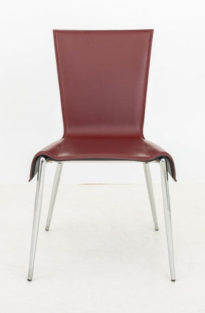 Postmodern Red Leather Side Chair (9854226104627)