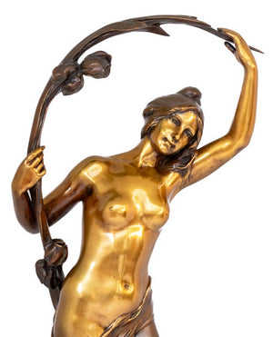 Charles Perron "Woman with Iris" Patinated Bronze (9735585136947)
