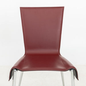 Postmodern Red Leather Side Chair (9854226104627)