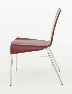 Postmodern Red Leather Side Chair (9854226104627)