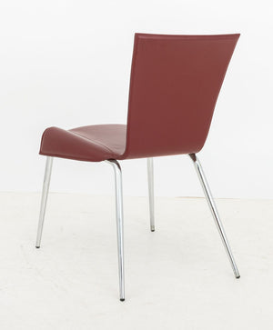 Postmodern Red Leather Side Chair (9854226104627)