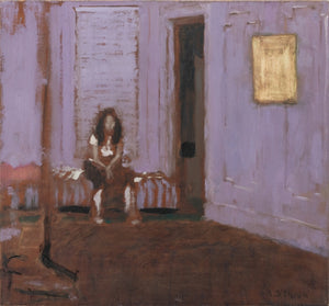 Robert O'Meara Figural Scene in Purple Oil (9735430308147)