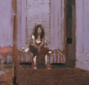 Robert O'Meara Figural Scene in Purple Oil (9735430308147)