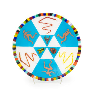 Signed Postmodern Fused Art Glass Plate
