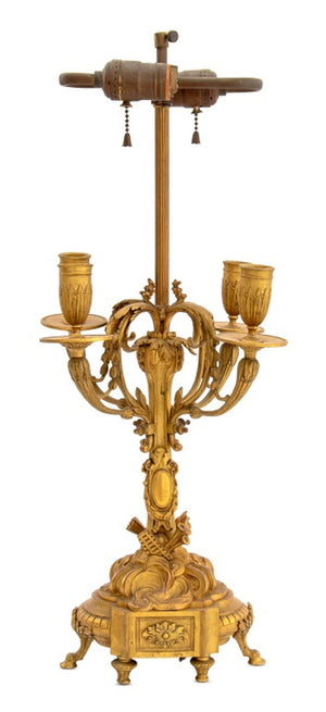 Louis XVI Style Bronze Candelabra Mounted as Lamp (9790423761203)