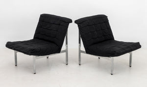 Italian Modern Chrome Lounge Chairs, Pair (9893105467699)