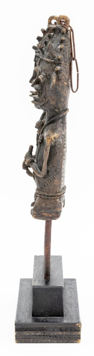 Yoruba Edan Ogboni Figural Brass Staffs, 2 Pairs (9756048326963)