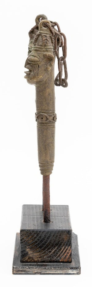 Yoruba Edan Ogboni Figural Brass Staffs, 2 Pairs (9756048326963)