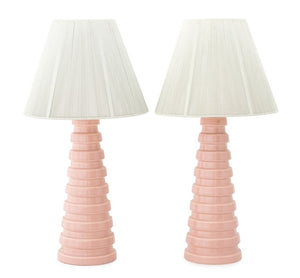 Art Deco Pink Glazed Ceramic Table Lamps, Pair (9835700912435)
