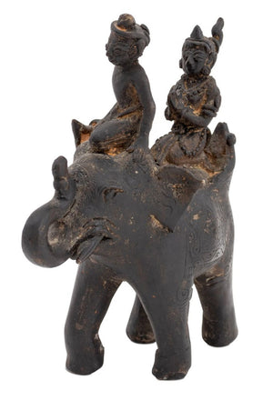 Thai Figures Atop Elephant Metal Sculpture (9816203952435)