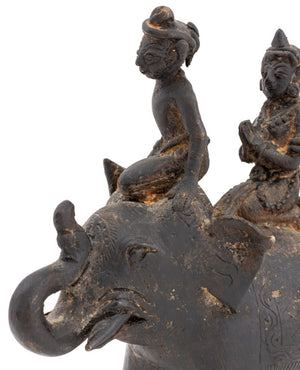 Thai Figures Atop Elephant Metal Sculpture (9816203952435)
