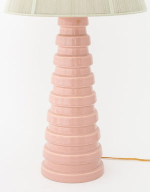 Art Deco Pink Glazed Ceramic Table Lamps, Pair (9835700912435)