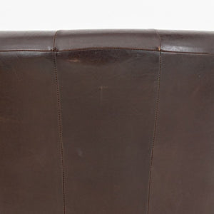 Art Deco Style Brown Leather Swivel Tub Chair (9766973669683)