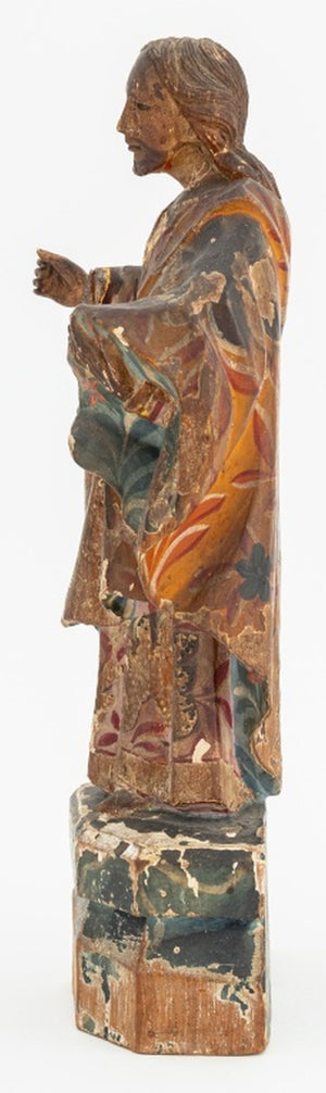 Standing Saint Painted & Carved Wood Sculpture (9859439034675)