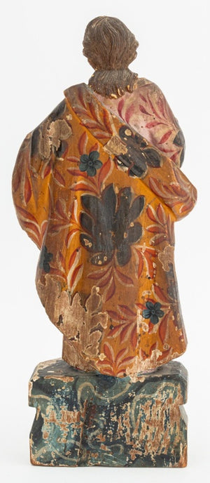 Standing Saint Painted & Carved Wood Sculpture (9859439034675)