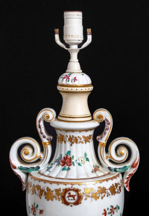 Chinese Export Style Armorial Porcelain Lamps, Pr (9804680364339)