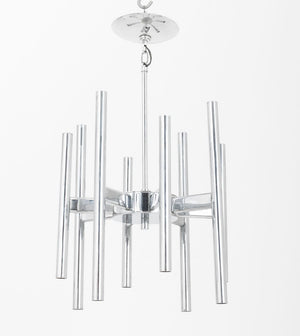 Gaetano Sciolari Modernist Chrome Pendant Lamp (9835710054707)