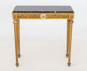 French Neoclassical Marble Top Giltwood Console (9893112938803)