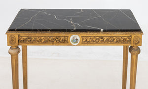 French Neoclassical Marble Top Giltwood Console (9893112938803)