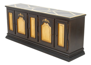 Roundtree Venetian Style Ebonized 5-Door Credenza (9766980682035)